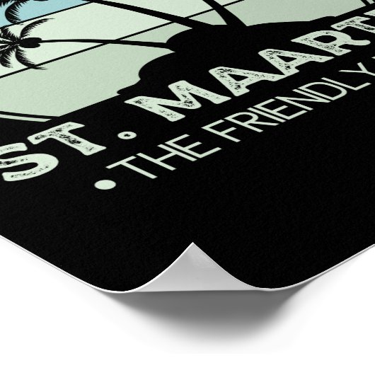 St. Maarten The friendly Island retro Sint Martin ポスター (角)