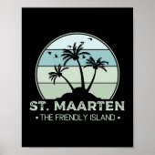 St. Maarten The friendly Island retro Sint Martin ポスター (正面)