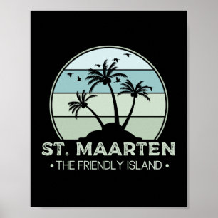 St. Maarten The friendly Island retro Sint Martin ポスター