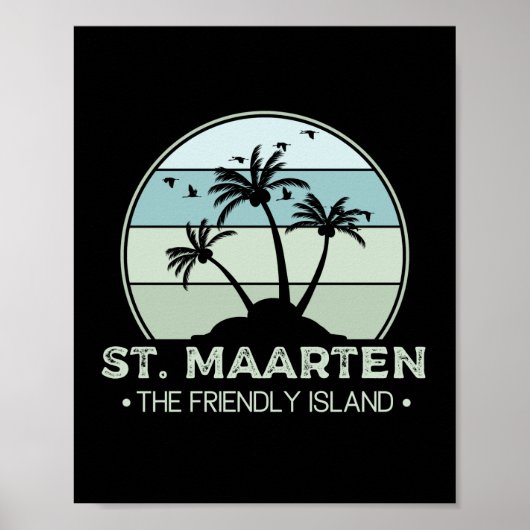 St. Maarten The friendly Island retro Sint Martin ポスター (正面)