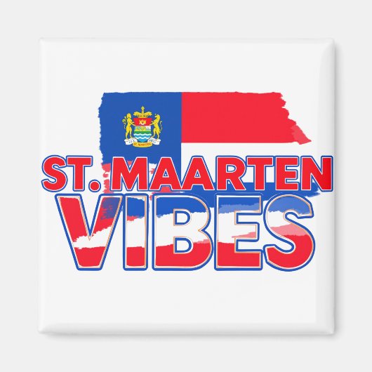 St. Maarten vibes Caribbean flag magnet マグネット (正面)