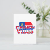 St. Maarten vibes Caribbean flag postcard ポストカード (スタンド正面)