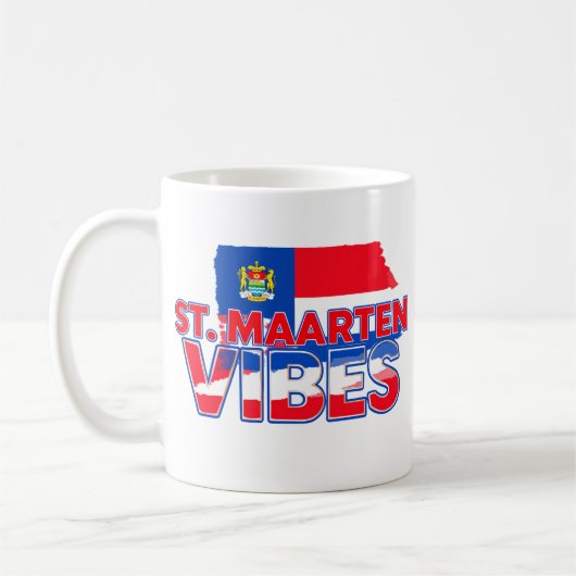 St. Maarten vibes Caribbean island flag mug コーヒーマグカップ (左)