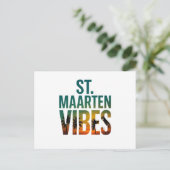 St. Maarten vibes Caribbean island postcard ポストカード (スタンド正面)
