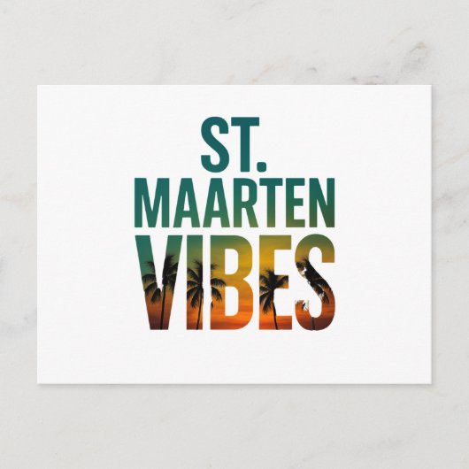 St. Maarten vibes Caribbean island postcard ポストカード (正面)