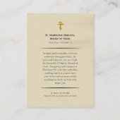 St. Martin the Merciful Orthodox Prayer Card プレイスカード (裏面)