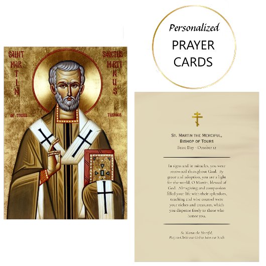 St. Martin the Merciful Orthodox Prayer Card プレイスカード