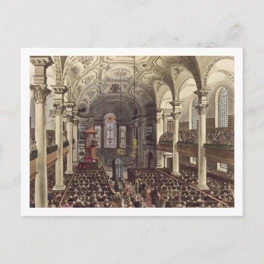 St Martins in the Fields, from 'Ackermann's Microc ポストカード (正面)