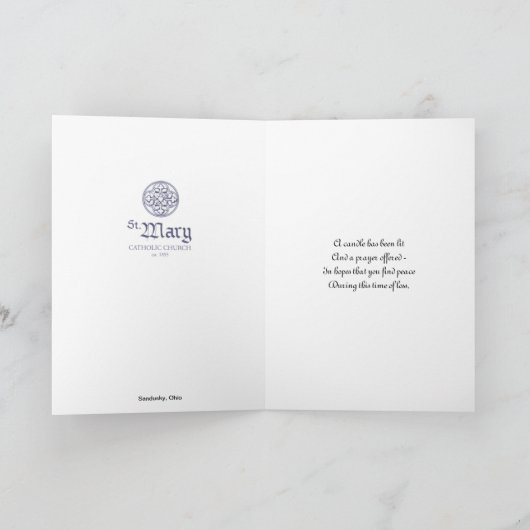 St Maryのカトリック教会-悔やみや弔慰カード カード (内部)