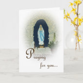 St Maryのカトリック教会-悔やみや弔慰カード カード (黄色い花)