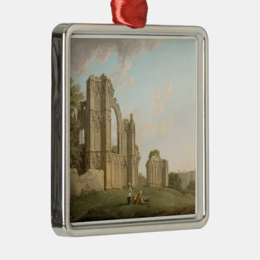 St Maryの大修道院、ヨーク、c.1778 (キャンバスの油) メタルオーナメント (右)