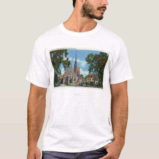St Maryの教会および牧師の住宅の外観 Tシャツ (正面)