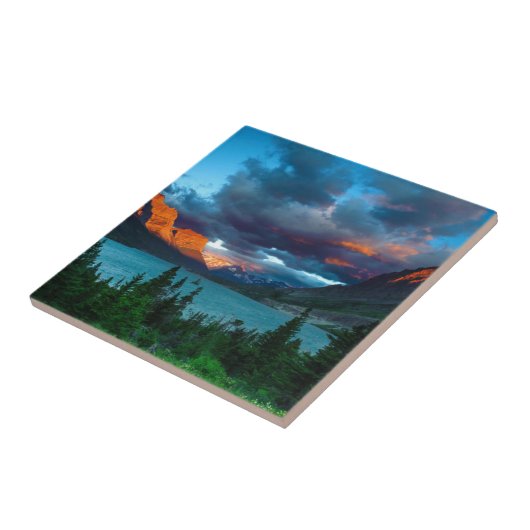 st. Mary湖の日の出 タイル (側面)