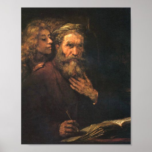 St. Matthew And The Angel By Rembrandt ポスター (正面)