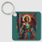 St Michael Archangel Keychain – カトリックの贈り物 キーホルダー (正面)