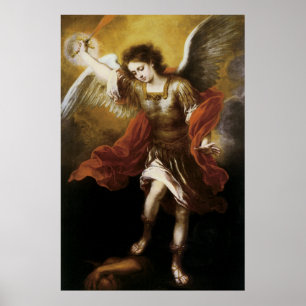St Michael by Murillo ポスター
