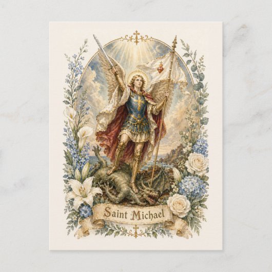 St Michael Catholic Encouragement Prayer  ポストカード (正面)
