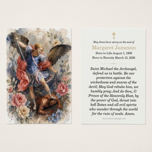 St. Michael Funeral Memorial Holy Prayer (正面&裏面)