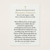 St. Michael Funeral Memorial Holy Prayer (裏面)