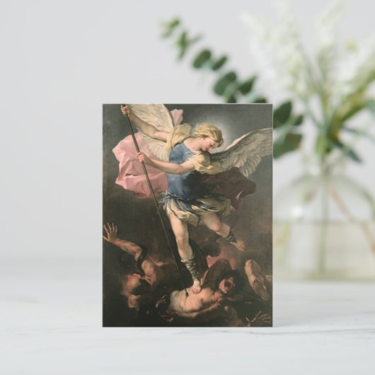 St. Michael, Luca Giordano (Fa Presto) ポストカード (スタンド正面)