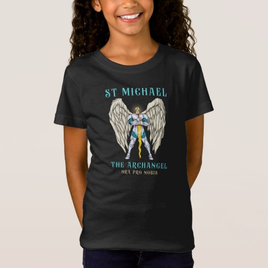 St Michael The Archangel Catholic Prayer Kids Tee Tシャツ (正面)