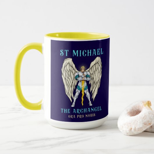 St Michael The Archangel Catholic Prayer Mug マグカップ (ドーナツ付き)