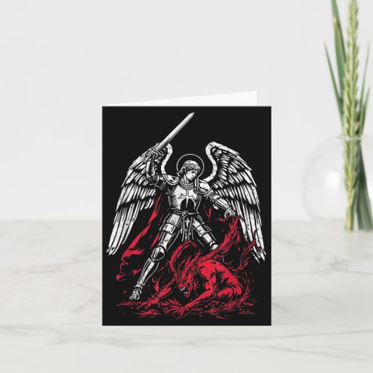 St Michael The Archangel Defeats Satan Catholic  カード (正面)