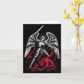 St Michael The Archangel Defeats Satan Catholic  カード (黄色い花)