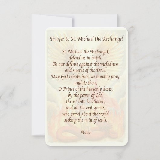 St.Michael the Archangel Prayer Card 招待状 (裏面)