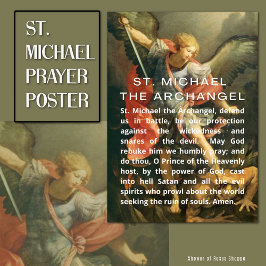 St. Michael the Archangel Prayer with White Text ポスター