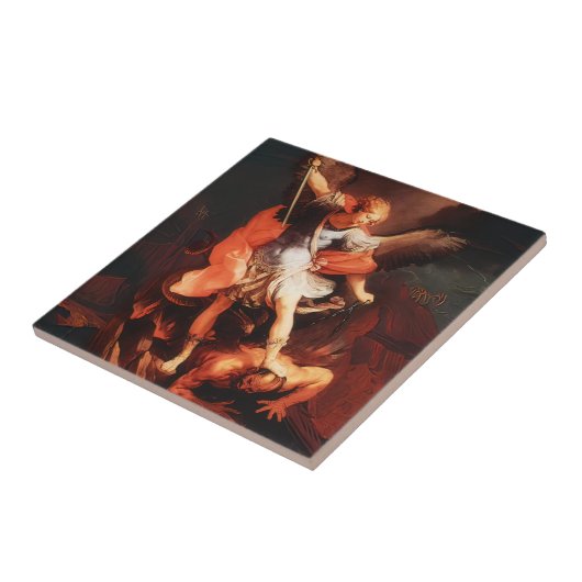 St Michael The Archangel Saint Angel Red Reni  タイル (側面)