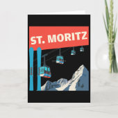 St. Moritz Skiing - Retro St. Moritz Ski  カード (正面)