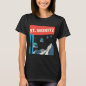 St. Moritz Skiing - Retro St. Moritz Ski  Tシャツ (正面)