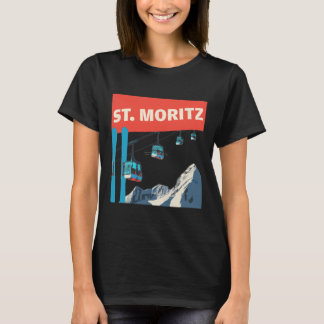 St. Moritz Skiing - Retro St. Moritz Ski  Tシャツ