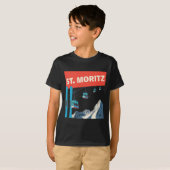 St. Moritz Skiing - Retro St. Moritz Ski  Tシャツ (正面フル)