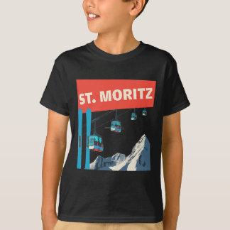 St. Moritz Skiing - Retro St. Moritz Ski  Tシャツ