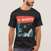 St. Moritz Skiing - Retro St. Moritz Ski  Tシャツ (正面)