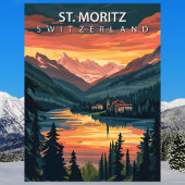 St. Moritz Switzerland Travel Alpine Winter ポストカード