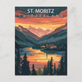 St. Moritz Switzerland Travel Alpine Winter ポストカード (正面)
