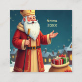 St. Nicholas Day Smiles and Warm Wishes スクエア名刺 (裏面)