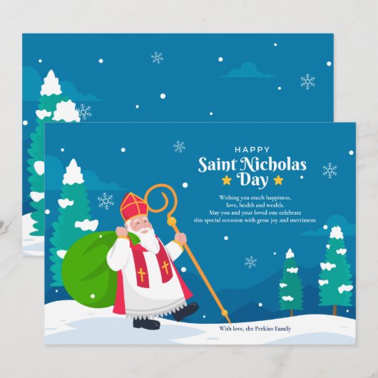 St.Nicholas in Snow Greeting Card シーズンカード (正面/裏面)