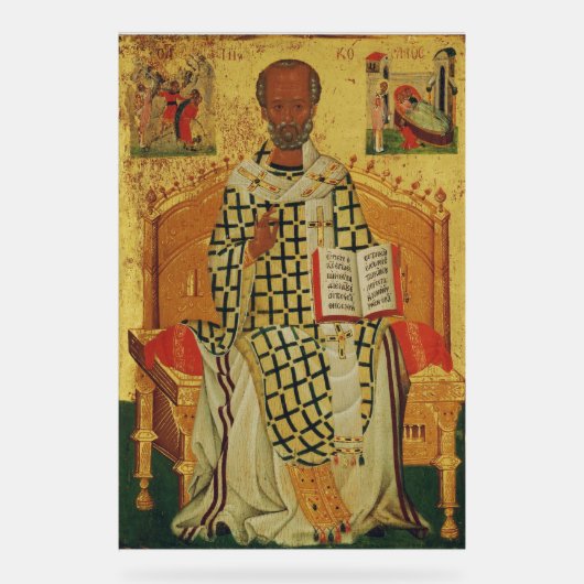 St. Nicholas of Myra Byzantine Orthodox Icon アクリルサイン (正面)
