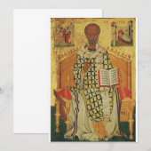 St. Nicholas of Myra Byzantine Orthodox Icon 招待状 (正面/裏面)