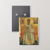 St. Nicholas of Myra Byzantine Orthodox Icon 缶バッジ (正面/裏面)