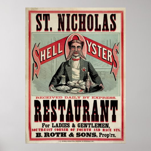 St. Nicholas Restaurant, Cincinnati, Vintage Ad ポスター (正面)