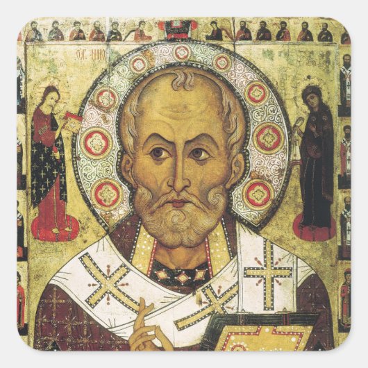 St. Nicholas Russian icon スクエアシール (正面)