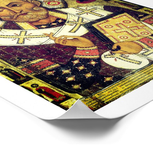 St. Nicholas Russian icon ポスター (角)