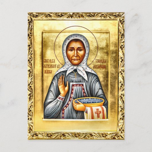 St. Olga of Alaska Orthodox Christian Icon ポストカード (正面)