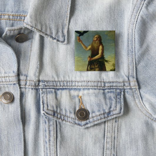 St. Onuphrius (キャンバスの油) 缶バッジ (インサイチュ)