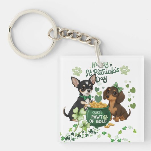 St paddy's day "Pawt of Gold"  キーホルダー (正面)
